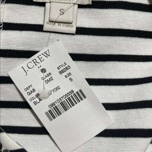 NWT J Crew Factory Women’s Sz S Shell Top W/ Rhinestone At Neck Blue White B8283 - Picture 9 of 11